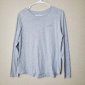 Vineyard Vines Women's Long‎ Sleeve Gray Beachie Top 100% Cotton-Size S-